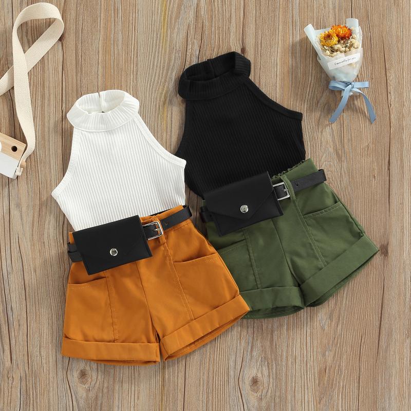 Clothing Sets Summer Fashion Kids Baby Girls Clothes Set Solid Color Sleeveless Halter Tops Shorts Waist Bag Outfit ClothesClothing, Black
Clothing Sets Summer Fashion Kids Baby Girls Clothes Set Solid Color Sleeveless Halter Tops Shorts Waist Bag Outfit ClothesClothing, Black