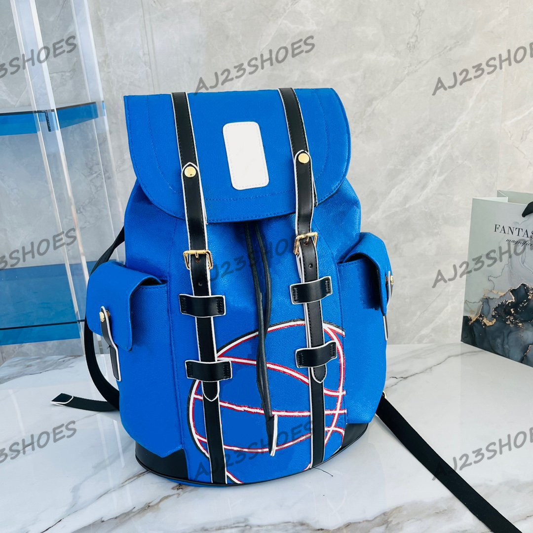 Leather Blue Christopher x Basketball Backpack Mens Designer Luxury Backpacks Soft Trunk Travel Bags Leather sports bag Monograms-embossed, 02
Leather Blue Christopher x Basketball Backpack Mens Designer Luxury Backpacks Soft Trunk Travel Bags Leather sports bag Monograms-embossed, 02
