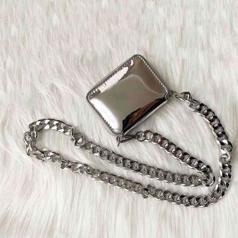 Kara Purse Women's Thick Chain Single Shoulder Messenger Bag Change Chest Bag Ins Super Fire Pu Mini Wallet Women's Card Bag 220725