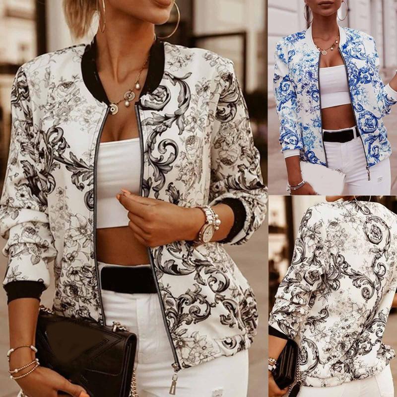 Women's Jackets Women Retro Print Zipper Design Long Sleeve Jacket Casual Short Coat Blue Fleece WomenWomen's
Women's Jackets Women Retro Print Zipper Design Long Sleeve Jacket Casual Short Coat Blue Fleece WomenWomen's