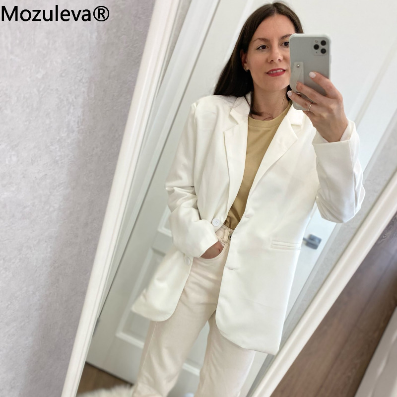 Mozuleva Chic Loose Light Pink Women Blazer Autumn Spring Single Buttons Female Oversized Suit Jacket Full Sleeve Outwear 220402