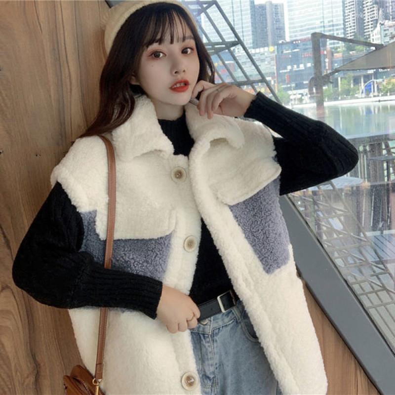 Women's Vests Wool Waistcoat Women Fashion Color Blocking Pocket Tunic Lace-up Lamb Vest Casual Warm Gilet Femme Good Quality Stra22, Beige
Women's Vests Wool Waistcoat Women Fashion Color Blocking Pocket Tunic Lace-up Lamb Vest Casual Warm Gilet Femme Good Quality Stra22, Beige