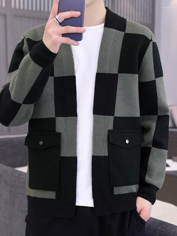 Men's Sweaters Spring Autumn Knitted Cardigan Sweater Trend Brand Fashion Plaid Coat Male Leisure Long Sleeve Mens Q02Men's Mari22, Beige
Men's Sweaters Spring Autumn Knitted Cardigan Sweater Trend Brand Fashion Plaid Coat Male Leisure Long Sleeve Mens Q02Men's Mari22, Beige