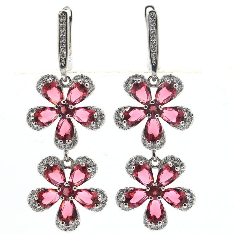 Dangle & Chandelier 47x17mm Elegant Flowers Shape Pink Raspberry Rhodolite Garnet Rich Blue Violet Tanzanite White CZ Silver EarringsDangle
Dangle & Chandelier 47x17mm Elegant Flowers Shape Pink Raspberry Rhodolite Garnet Rich Blue Violet Tanzanite White CZ Silver EarringsDangle
