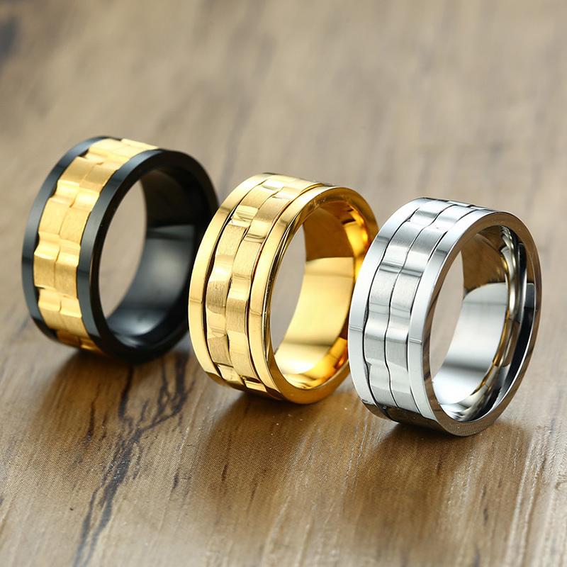 Wedding Rings Tones Gold Spinner Fidget Mens Movable Gear Stainless Steel Brands Male Anillos Punk JewelryWedding
Wedding Rings Tones Gold Spinner Fidget Mens Movable Gear Stainless Steel Brands Male Anillos Punk JewelryWedding