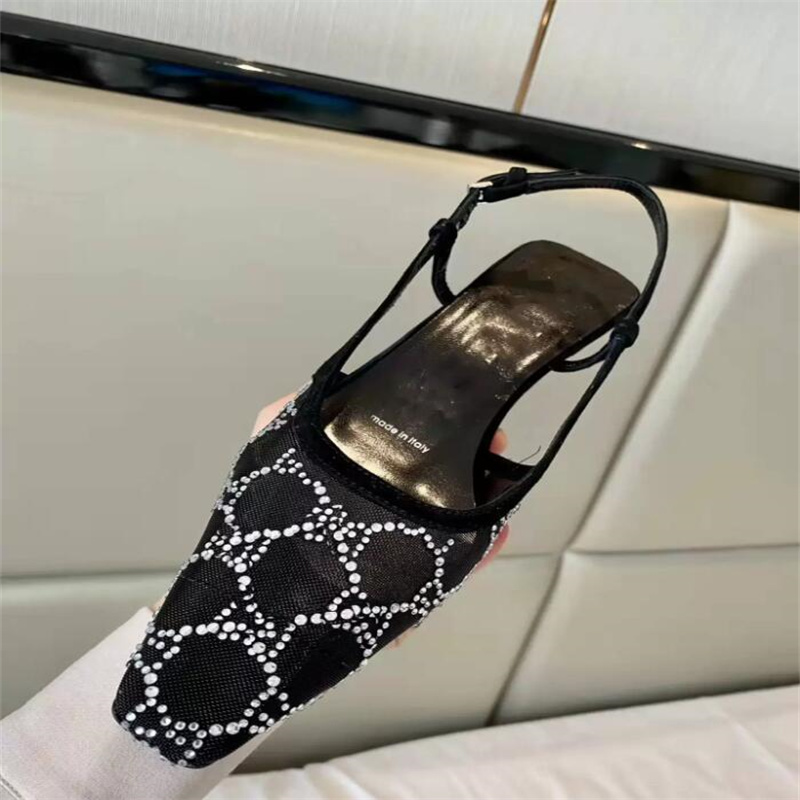 Fashion- LUXURY Women's G slingback Sandals pump Aria slingback shoes are presented in Black mesh with crystals sparkling motif Back buckle, Black glossy
Fashion- LUXURY Women's G slingback Sandals pump Aria slingback shoes are presented in Black mesh with crystals sparkling motif Back buckle, Black glossy