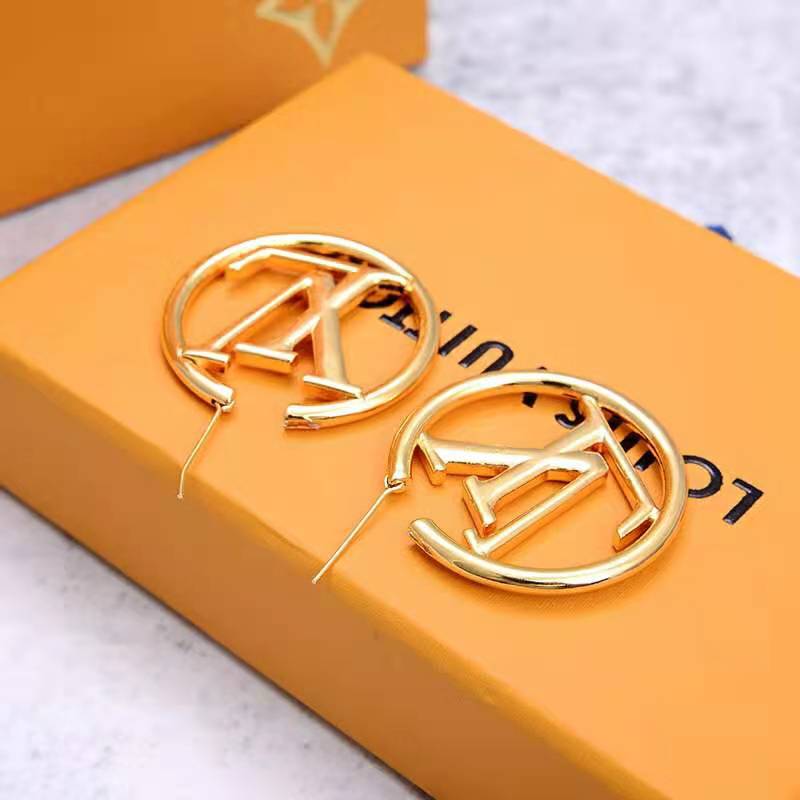 New Fashion earings Luxury Diameter 4cm Big Circle Simple Ear Stud Delicate Jewelry for Woman Top Quality