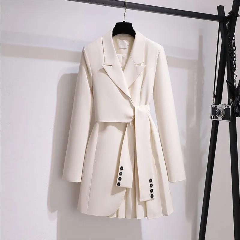 Womens Trench Coats Fashion Coat Dress Women Spring Autumn Windbreaker Female Plus Size 4XL Black White Belt Blazer VintageWomens AAA
