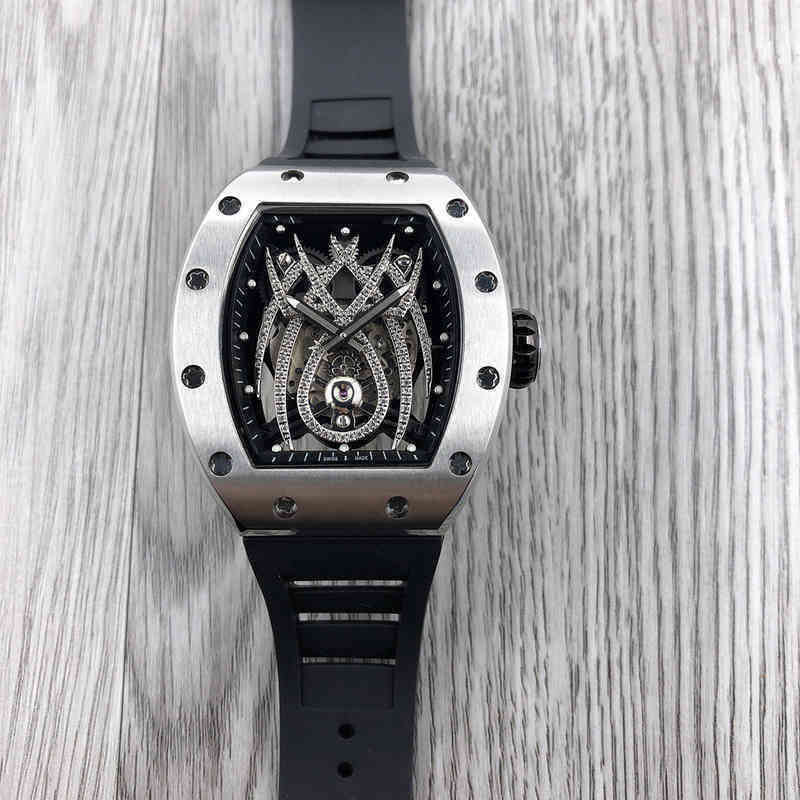 Luxury watch Date Mens Business Wine Barrel Shaped Refined Steel Fully Automatic Richa Milles Mechanical Watch Fashion Trend Hollowed Out Luminous, Silver8
Luxury watch Date Mens Business Wine Barrel Shaped Refined Steel Fully Automatic Richa Milles Mechanical Watch Fashion Trend Hollowed Out Luminous, Silver8