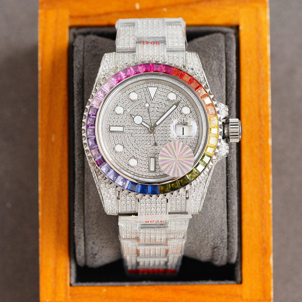 Full Diamond Mens Watch Automatic Mechanical Watches Sapphire 41mm Fashion Business Wristwatches Waterproof Carefully Crafted Montre de Luxe, Coiour 7
Full Diamond Mens Watch Automatic Mechanical Watches Sapphire 41mm Fashion Business Wristwatches Waterproof Carefully Crafted Montre de Luxe, Coiour 7