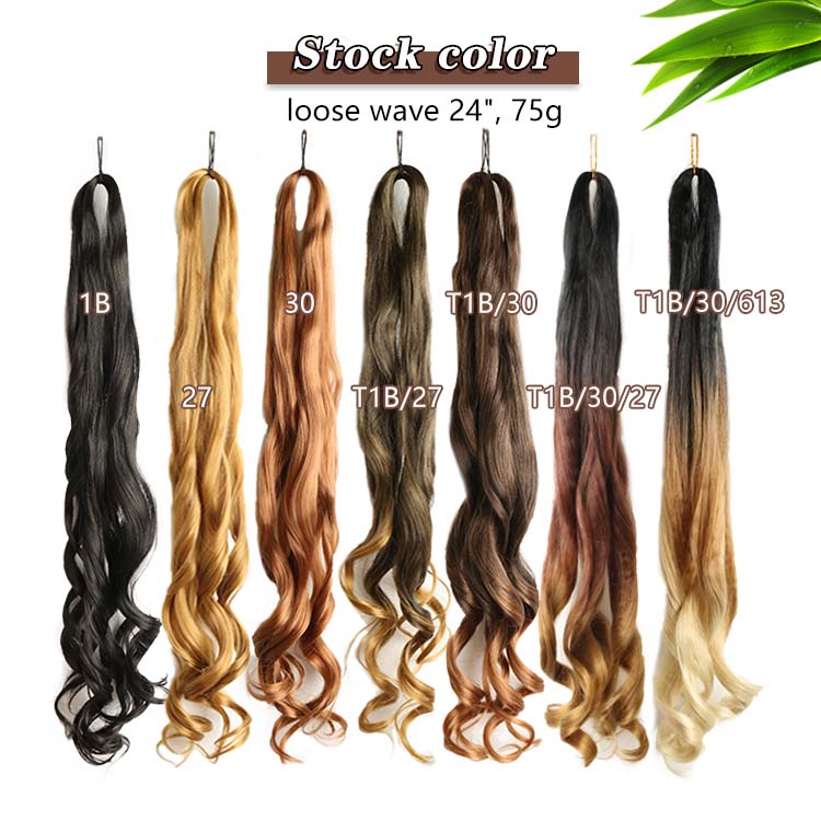 Synthetic 24 Inches Loose Wave Crochet Braids Hair Ombre Spiral Curls Pre Stretched Braiding Hair Extensions For Black Woman, T1b/30/27 
Synthetic 24 Inches Loose Wave Crochet Braids Hair Ombre Spiral Curls Pre Stretched Braiding Hair Extensions For Black Woman, T1b/30/27