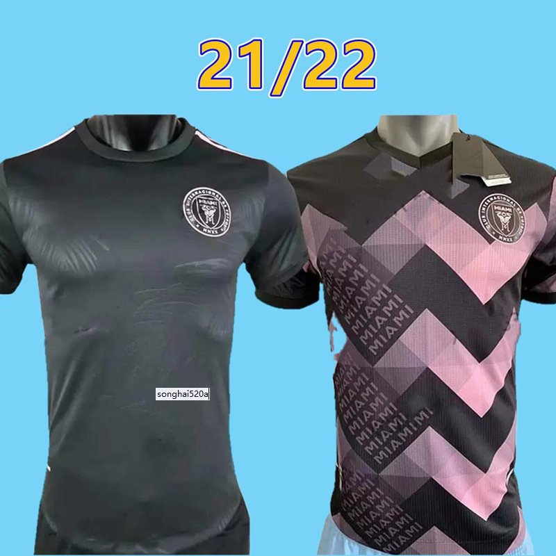 Version du joueur 2021 2022 MLS Inter Miami Soccer Jersey Beckham Higuain Matuidi White Black Football Shirt personnalisé S-2xl