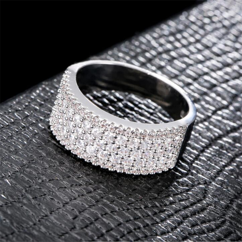 Gold Wedding Band: 5A Cubic Zirconia Eternity Ring for Women