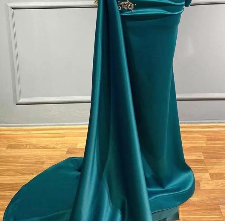 Plus Size Arabic Aso Ebi Luxurious Mermaid Lace Prom Dresses Beaded Crystals Evening Formal Party Second Reception Birthday Engagement Gowns Dress ZJ7