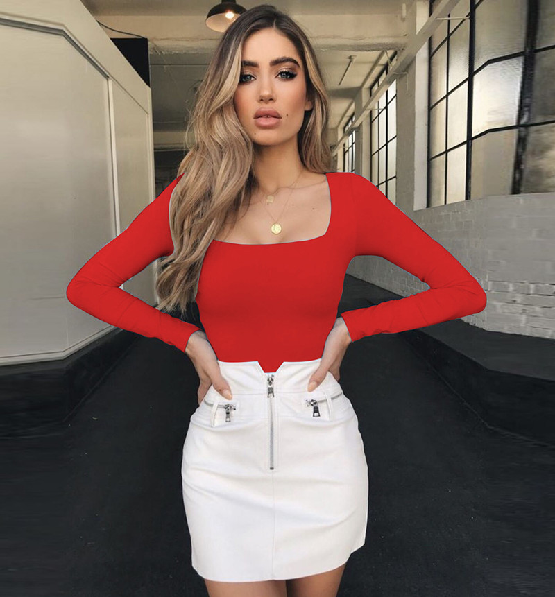 Ladies Designer T Shirt Top 2022 Spring/Summer Sexy Slim Fashion Square Neck Black Red White Blue Bottom Long Sleeve
Ladies Designer T Shirt Top 2022 Spring/Summer Sexy Slim Fashion Square Neck Black Red White Blue Bottom Long Sleeve