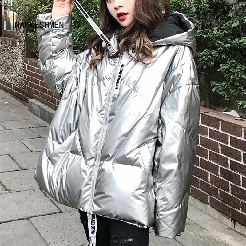 Winter Fashion Glossy Bright Down Parka Womens Hooded Coat Female Zip Jacket Large Size Loose Warm Thick Parka Women Jacket 201125, Black
Winter Fashion Glossy Bright Down Parka Womens Hooded Coat Female Zip Jacket Large Size Loose Warm Thick Parka Women Jacket 201125, Black