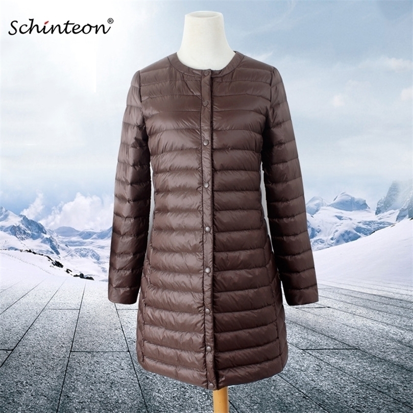 Schinteon Women Down Jacket Ultra Light White Duck Down Long Coat Thin Inner Bottoming Garment Slim Autumn Arrival 201127, Army green
Schinteon Women Down Jacket Ultra Light White Duck Down Long Coat Thin Inner Bottoming Garment Slim Autumn Arrival 201127, Army green