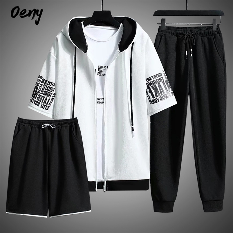 Sweat Suit Summer Men s Sets Hooded Zipper Short Sleeve Tops Trousers Short Clothing 3Piece Set Streetwear Tracksuit 220615, Black short
Sweat Suit Summer Men s Sets Hooded Zipper Short Sleeve Tops Trousers Short Clothing 3Piece Set Streetwear Tracksuit 220615, Black short