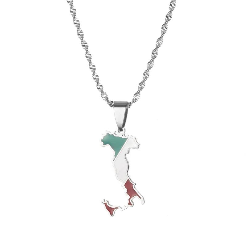 Chains Enamel Italian Flag Italy Map Pendants Necklaces Gold Color Silver Stainless Steel Jewelry For Women Girls Men Jewellery
Chains Enamel Italian Flag Italy Map Pendants Necklaces Gold Color Silver Stainless Steel Jewelry For Women Girls Men Jewellery