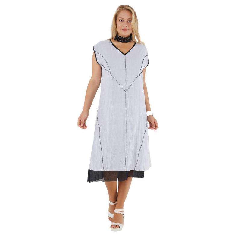 Plus Size Dresses Fierte Women Large Dress Lm24410 V Collar Short Sleeve Inner Lining Lower Sports Cotton Summer Slim Casual Orange Fuchsia, White
Plus Size Dresses Fierte Women Large Dress Lm24410 V Collar Short Sleeve Inner Lining Lower Sports Cotton Summer Slim Casual Orange Fuchsia, White