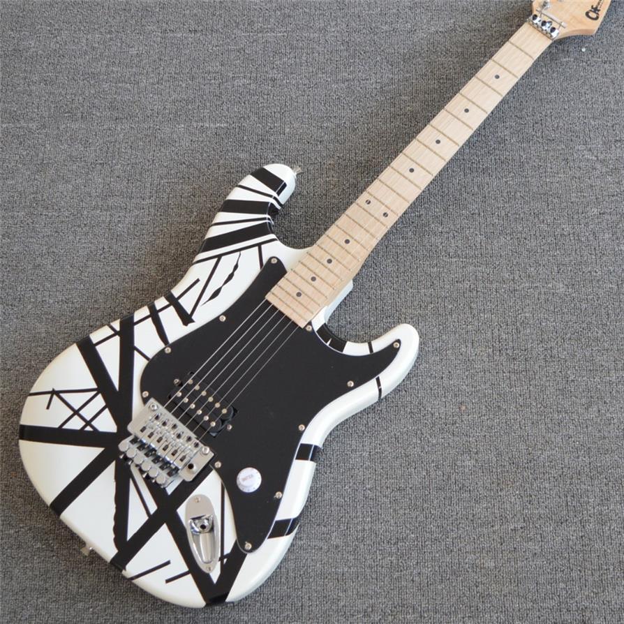 Custom Shop Char Gang Edward Van Halen 5150 White Black Stripe Electric Guitar Floyd Rose Tremolo Bridge Locking Nut Single Brid292Q
Custom Shop Char Gang Edward Van Halen 5150 White Black Stripe Electric Guitar Floyd Rose Tremolo Bridge Locking Nut Single Brid292Q