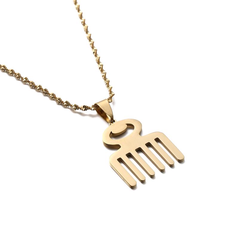 Chains Africa Gold Color Stainless Steel African Adinkra Symbol DUAFE Wooden Comb Pendant Necklaces Ethnic Jewelry
Chains Africa Gold Color Stainless Steel African Adinkra Symbol DUAFE Wooden Comb Pendant Necklaces Ethnic Jewelry