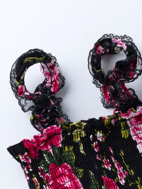 Baby girl flower pleated upper body suspender, Jumpsuit shorts and hair belt SHE