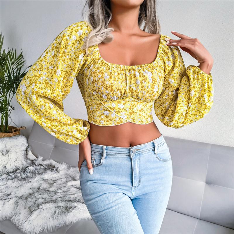 Women' Blouses & Shirts Floral Chiffon Shirt Printing Long Sleeve Casual Blouse Sexy Square Collar Bow Slim Women Tops Fashion Fall Summer, Blue
Women' Blouses & Shirts Floral Chiffon Shirt Printing Long Sleeve Casual Blouse Sexy Square Collar Bow Slim Women Tops Fashion Fall Summer, Blue