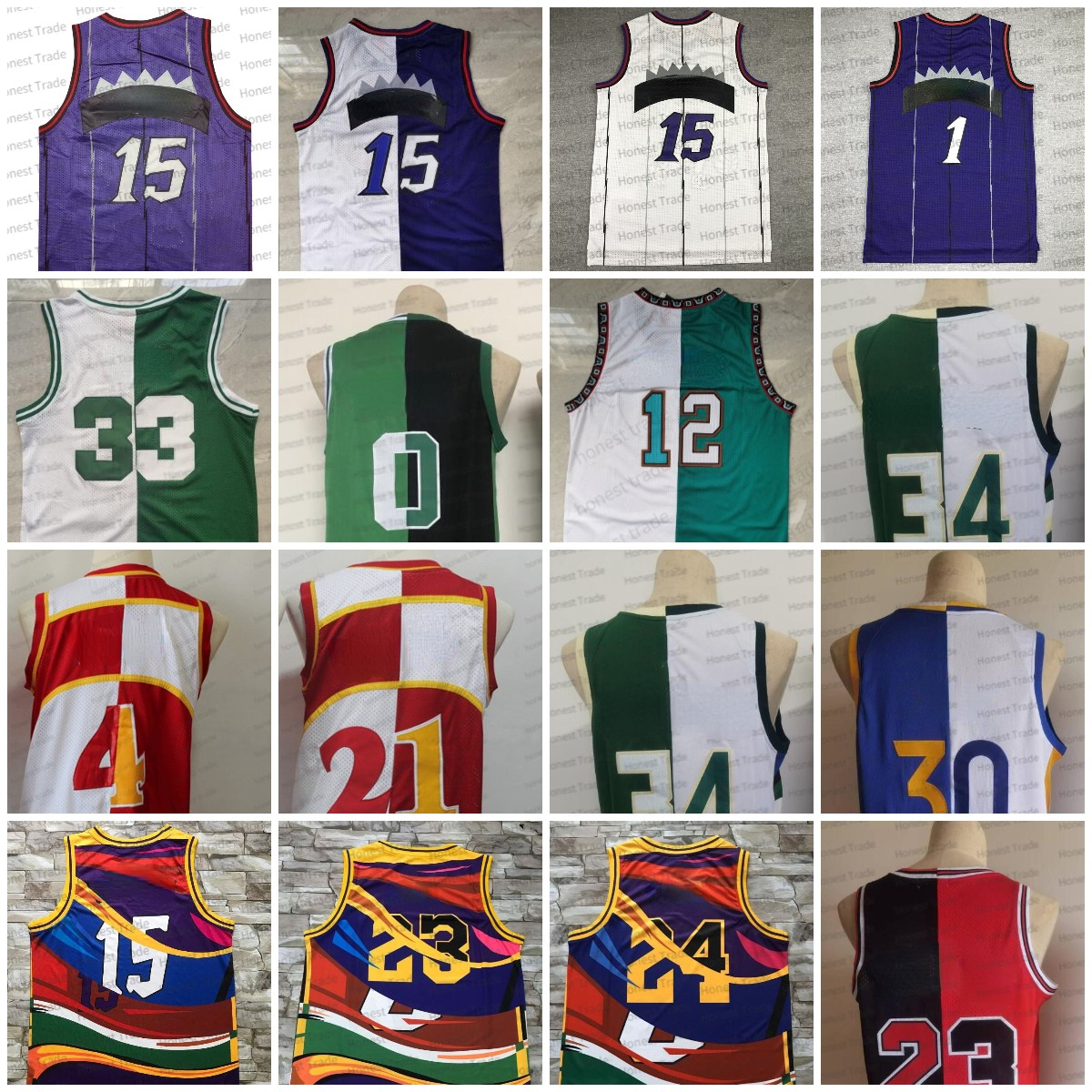 Split 12 Ja Morant Jayson Tatum Curry Home Giannis Antetokounmpo 24 Away Blue And White Red Black Retro Special Splited 23 Basketball Jersey 15 Stitched Jerseys