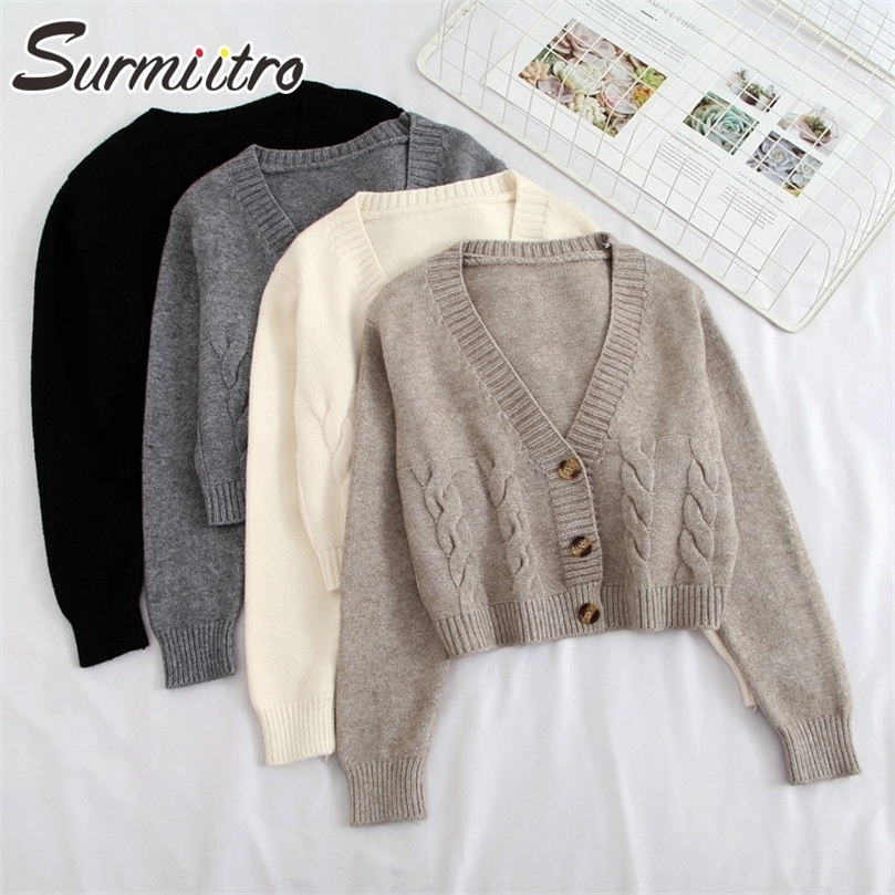 SURMIITRO Korean Knitted Short Cardigan Women Autumn Winter Long Sleeve Cardigan Female Sweater Coat Khaki Black Knitwear 201203, Gray
SURMIITRO Korean Knitted Short Cardigan Women Autumn Winter Long Sleeve Cardigan Female Sweater Coat Khaki Black Knitwear 201203, Gray