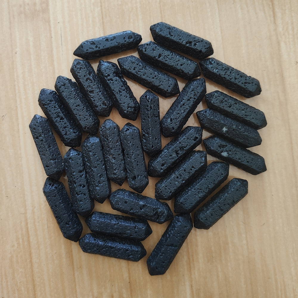 Hexagon Prism Lava Stone Charms Aromatherapy Essential Oil Perfume Diffuser Pendant For Lava Necklace Jewelry Making