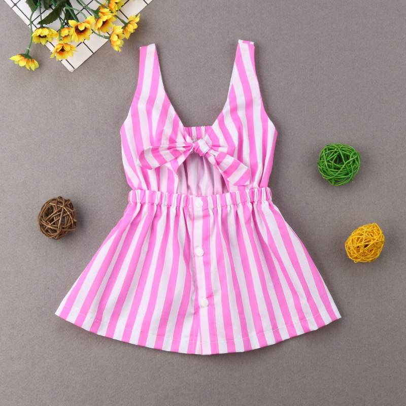 Mother and Daughter Summer Dress Family Matching Outfits Women Baby Girls Sleeveless Stripe Casual Dress Mommy and Me Clothes 220531