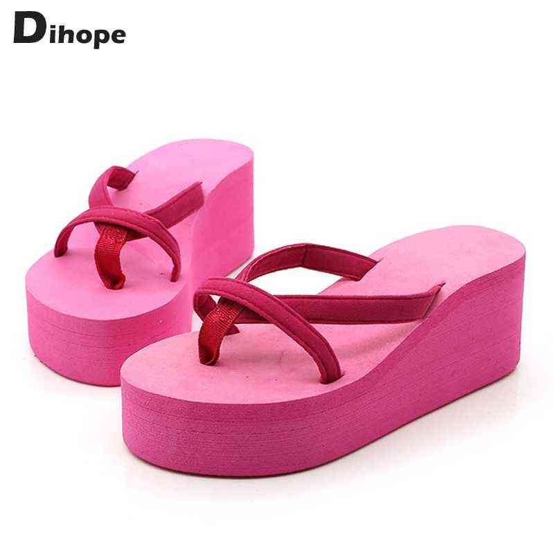 Fashion Slippers Women Platform Sandals High Heels Sandals Summer Women Shoes Beach Flip Flops Solid Slides 2022 Slippers Women Y220412