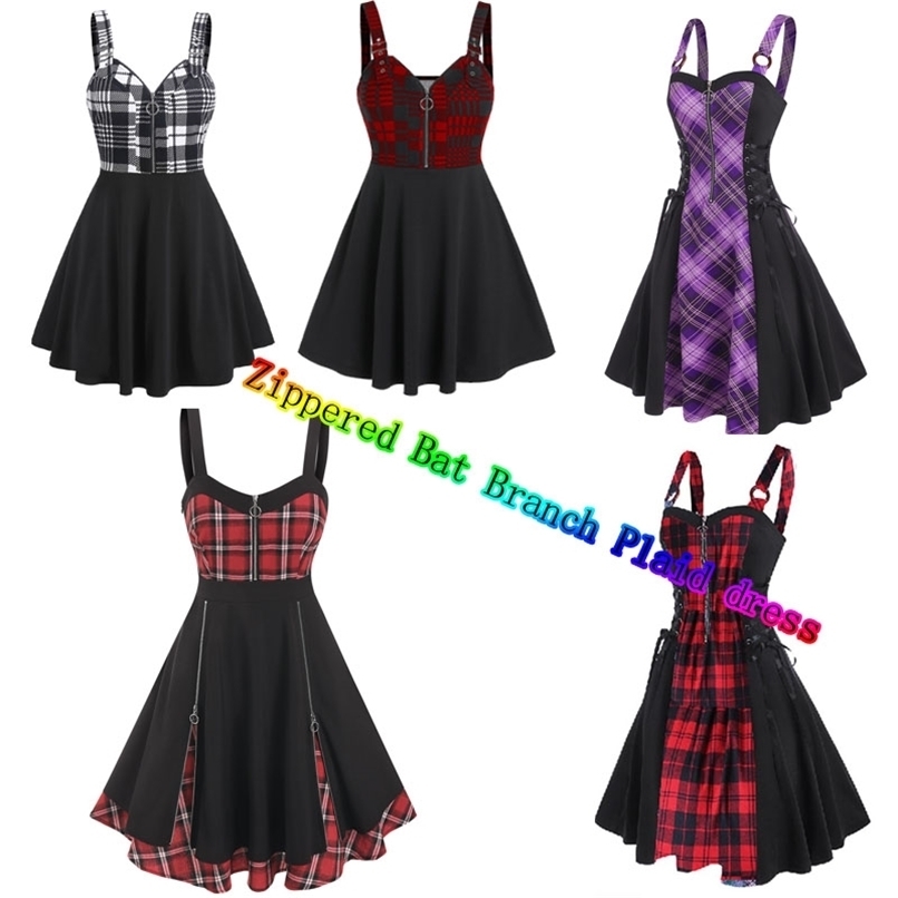 Plus Size Front Zipper Lace Up Grommet Tank Top Goth Black Camis Vintage Bandage Tops Women Sexy Basic Camisole L-5XL 220316