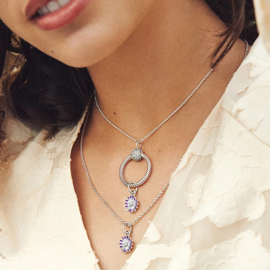 925 Sterling Silver Pendant Charms for Original box Color O Circle Pendant Moments European Bead Charms Bracelet Necklace