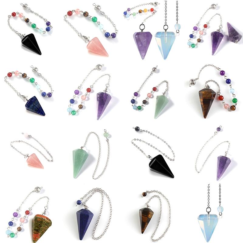Pendant Necklaces Small Size Stone Pendulum For Dowsing Amethysts Lapis Opal Crystal Cone Healing Chakra Chain Hexagonal Pendants Pendulo Je
Pendant Necklaces Small Size Stone Pendulum For Dowsing Amethysts Lapis Opal Crystal Cone Healing Chakra Chain Hexagonal Pendants Pendulo Je