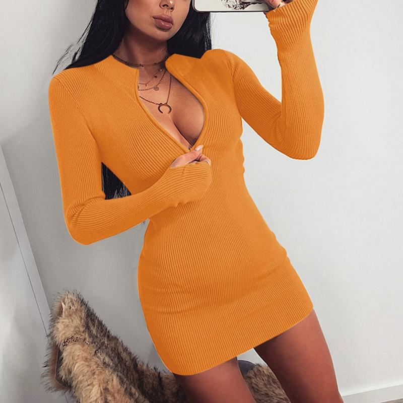 Casual Dresses Women Zip Knitted Turtleneck Skinny Club Long Sleeve Rib Mini Dress Autumn Sexy, Green
Casual Dresses Women Zip Knitted Turtleneck Skinny Club Long Sleeve Rib Mini Dress Autumn Sexy, Green
