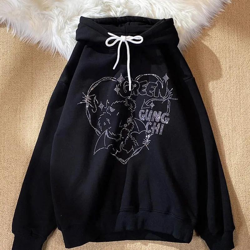 Women's Hoodies & Sweatshirts Letter Cartoon Print Street Retro O-neck Y2K Hoodie Oversized Clothes Sweater Size Pockets Long-sleeved Loose, Black
Women's Hoodies & Sweatshirts Letter Cartoon Print Street Retro O-neck Y2K Hoodie Oversized Clothes Sweater Size Pockets Long-sleeved Loose, Black