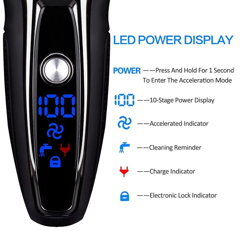 Pro male electric shaver beard foil electric razor for men rechargeable shaving machine body cleaning shaver head USB 220322