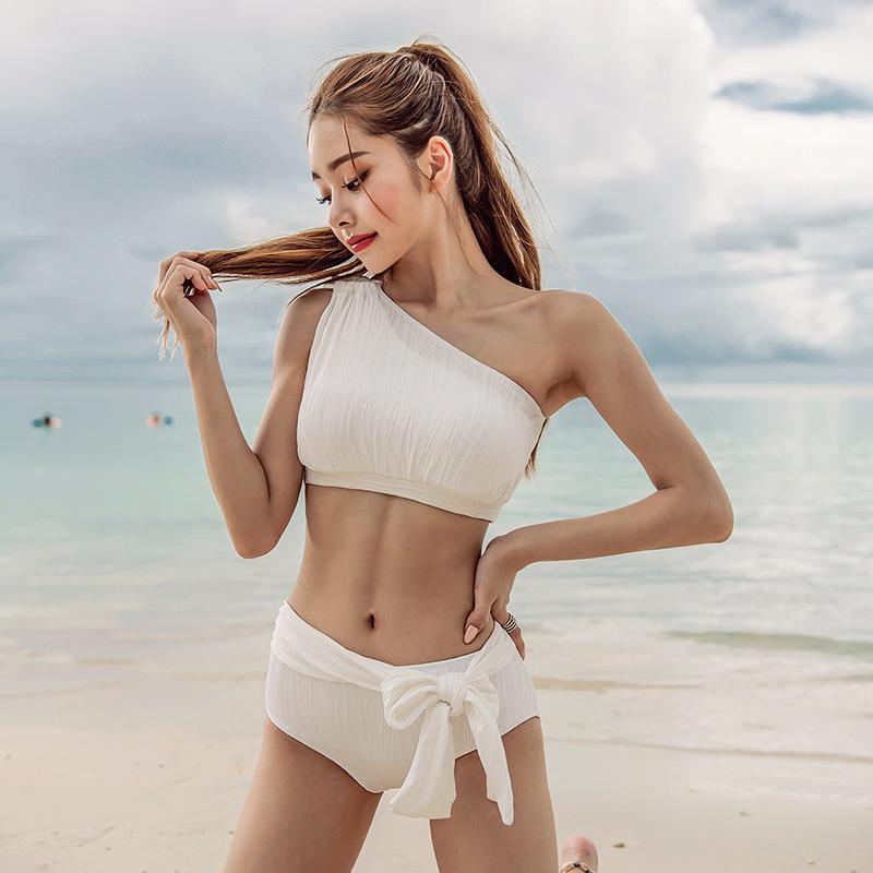 Women's Swimwear Korean Style Bikini Set Solid Bathing Suit Pad Belt Swimming Wear Women Sexy One Shoulder Maillot De Bain FemmeWomen's, White
Women's Swimwear Korean Style Bikini Set Solid Bathing Suit Pad Belt Swimming Wear Women Sexy One Shoulder Maillot De Bain FemmeWomen's, White