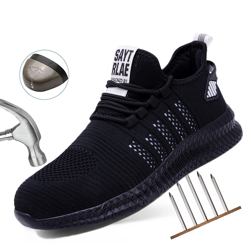 men work safety shoes steal toe safety shoes sneaker large size construction anti-puncture outdoor sports light shoes 220322