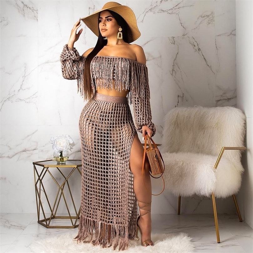 Summer Vacation Sexy Women Skirt Set Long Sleeve Crop TopsLong Skirt Femme Set Mesh See Through Women Beach 2PCS Two Piece Sets 220527
Summer Vacation Sexy Women Skirt Set Long Sleeve Crop TopsLong Skirt Femme Set Mesh See Through Women Beach 2PCS Two Piece Sets 220527