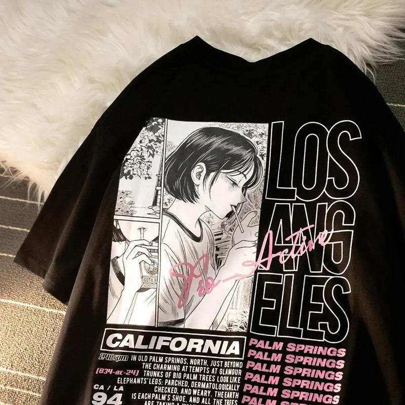 Men' T-Shirts Men Streetwear Hip Hop Tshirt Anime Girl Smoking Letter Print T-Shirt Harajuku Cotton Summer Short Sleeve T Shirt Black Cloth
Men' T-Shirts Men Streetwear Hip Hop Tshirt Anime Girl Smoking Letter Print T-Shirt Harajuku Cotton Summer Short Sleeve T Shirt Black Cloth