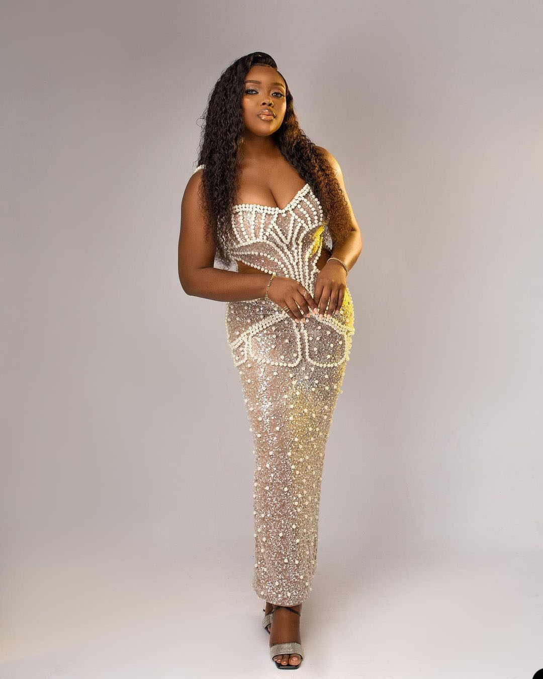 Sexy Pearls Mermaid Prom Gowns Spaghetti Straps Evening Dress Ankle Length Formal Lace Party Dress Robe Plus Size De Soiree