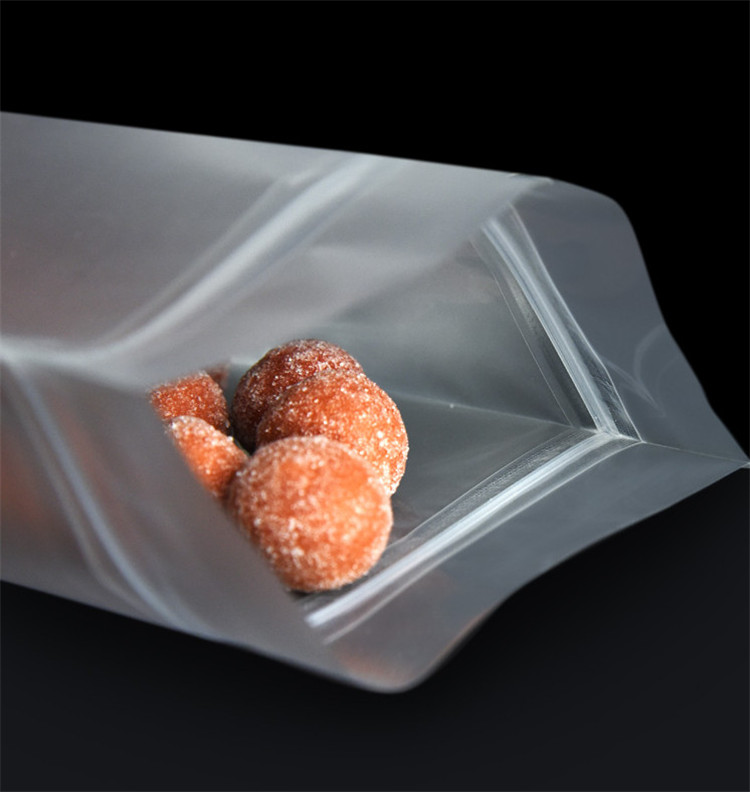 100pcs Plastic Matte Food Packaging Bag Resealable Thick Stand up Wedding Party Birthday Coffee Snack Candy Cereals Frosted Gift Storage Zipper Pouche