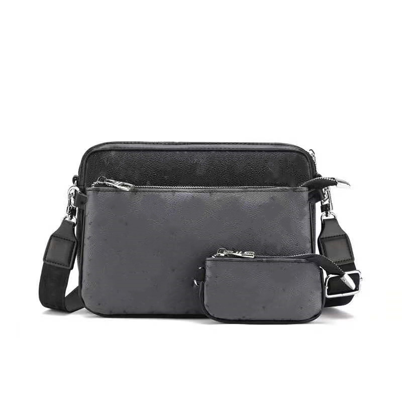 WF Mens Shoulder Bags TRIO Designer Messenger Bag Crossbody 3 Piece Sets Fashion men Postman Handbags Purse Wallet Clutch Homme Sac de Messager Pcs, Black flower 25*5*20cm
WF Mens Shoulder Bags TRIO Designer Messenger Bag Crossbody 3 Piece Sets Fashion men Postman Handbags Purse Wallet Clutch Homme Sac de Messager Pcs, Black flower 25*5*20cm