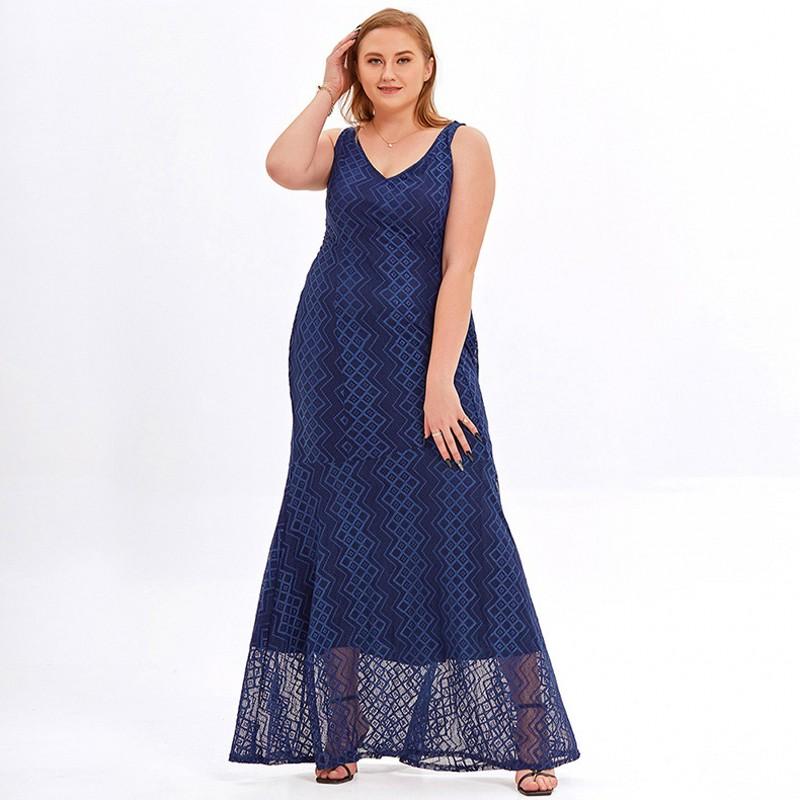 Plus Size Dresses For Women 4XL Elegant Lady Lace Loose Sexy Dark Blue Sleeveless Maxi Long Dress Wholesale DropPlus, Navy blue
Plus Size Dresses For Women 4XL Elegant Lady Lace Loose Sexy Dark Blue Sleeveless Maxi Long Dress Wholesale DropPlus, Navy blue