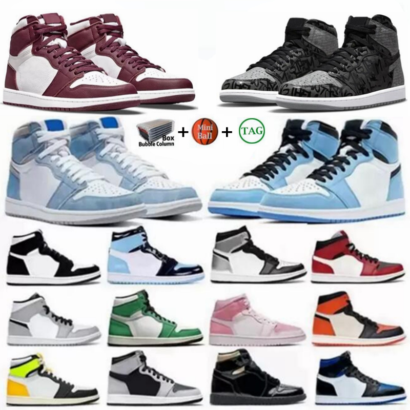Mens jumpman 1 high OG basketball shoes 1s Bordeaux University Blue dark mocha patent bred shadow UNC twist seafoam white men women Sneakers trainers, Box
Mens jumpman 1 high OG basketball shoes 1s Bordeaux University Blue dark mocha patent bred shadow UNC twist seafoam white men women Sneakers trainers, Box