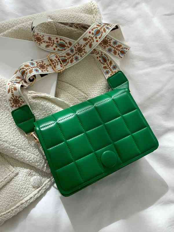 Bag Brand Designer Fashion Dinner Luxury Shoulder Handbag Button Decor Quilted Flap Square Superior Quality Genuine Shopping Wallet, Green 
Bag Brand Designer Fashion Dinner Luxury Shoulder Handbag Button Decor Quilted Flap Square Superior Quality Genuine Shopping Wallet, Green