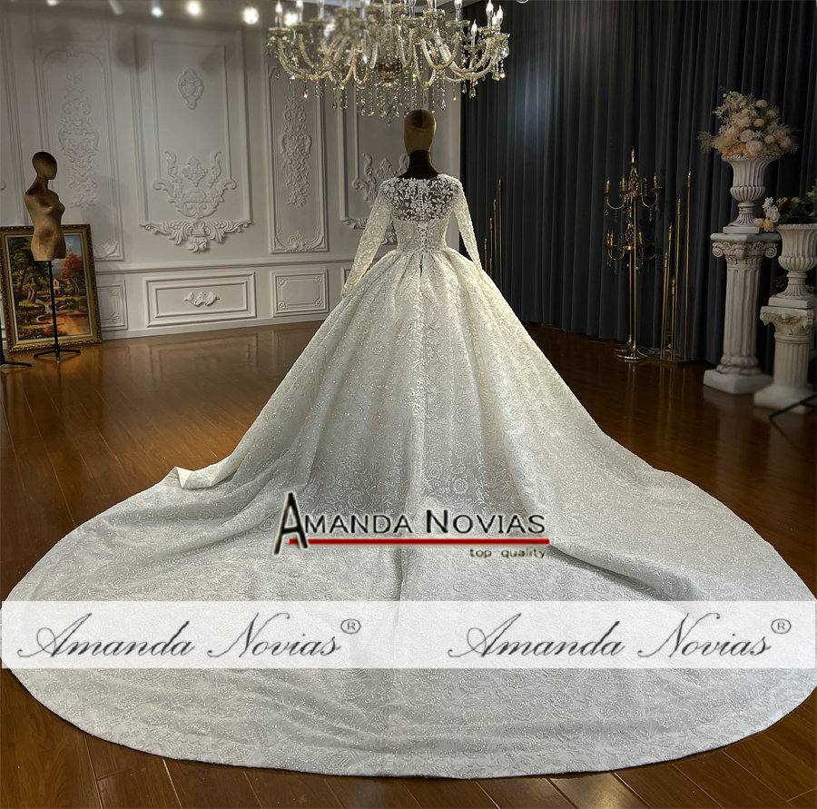 Long Modest Sleeve A E Lace Wedding Dresses Arabic Appliqued Bridal Gowns With Court Train Plus Size Maternity Dress